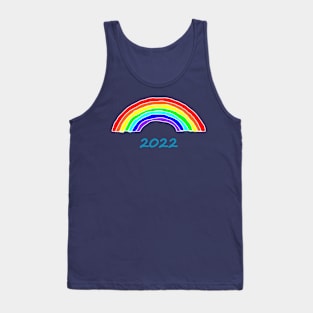 Hand Drawn Rainbow Blue 2022 Tank Top